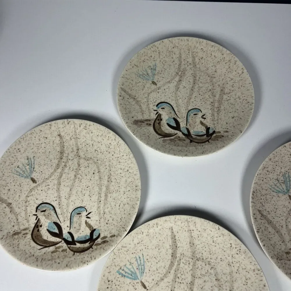 Red Wing Pottery Bob White Salad Plates lot of 6 pcs 6.5